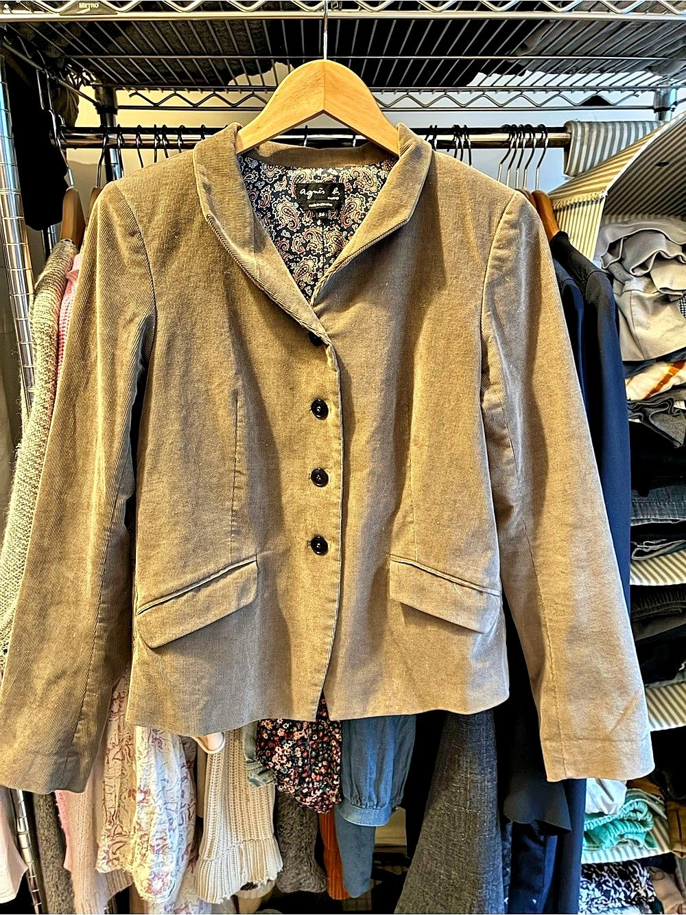 agnès b. Corduroy Blazer in Brown Size 36